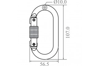 Mosquetón de acero de bloqueo con tornillo - tipo Keylock, apertura 15 mm