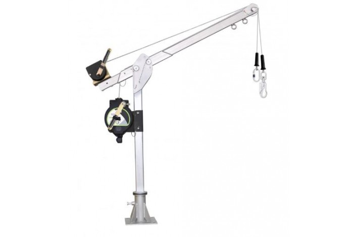 KIT - Brazo de anclaje con rescatador, torno manual y base a suelo